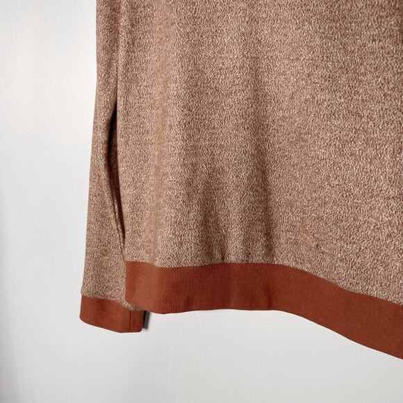 Hem & Thread M Orange Rust Heather Lace Inset Back VNeck Pullover Sweatshirt - Picture 4 of 10